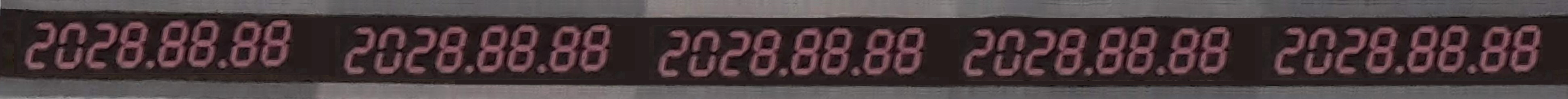 日付けテープサンプル画像赤文字　4㎝版