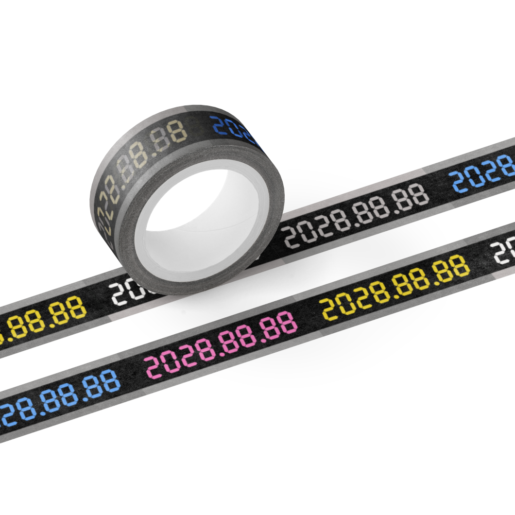 マスキングテープ-日付けテープ4cm版 文字色は5タイプ